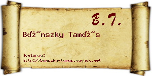 Bánszky Tamás névjegykártya