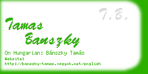 tamas banszky business card