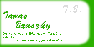 tamas banszky business card
